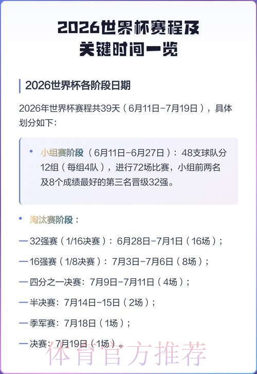 2026世界杯赛程详细安排实时赛程查询入口 2026世界杯赛程详细安排实时赛程查询入口